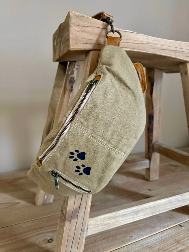 PAW Bauchtasche (Khaki-Baumwolle) | Unisex Upcycling | Liefe NL