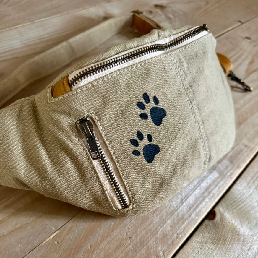 PAW Bauchtasche (Khaki-Baumwolle) | Unisex Upcycling | Liefe NL