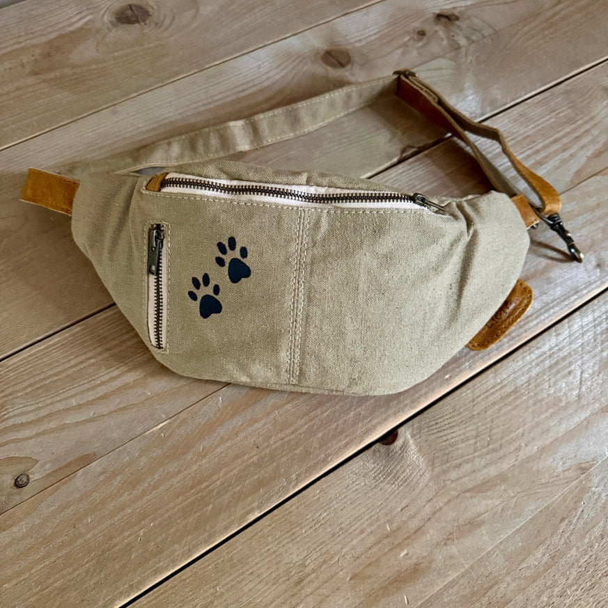 PAW Bauchtasche (Khaki-Baumwolle) | Unisex Upcycling | Liefe NL