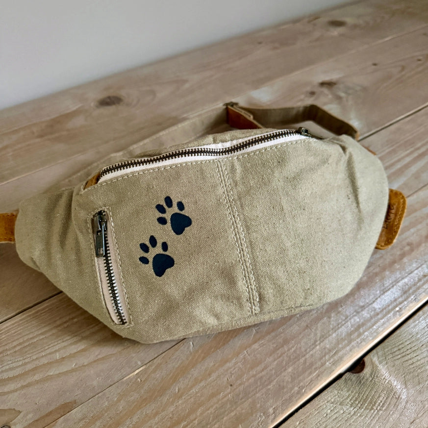 PAW Bauchtasche (Khaki-Baumwolle) | Unisex Upcycling | Liefe NL