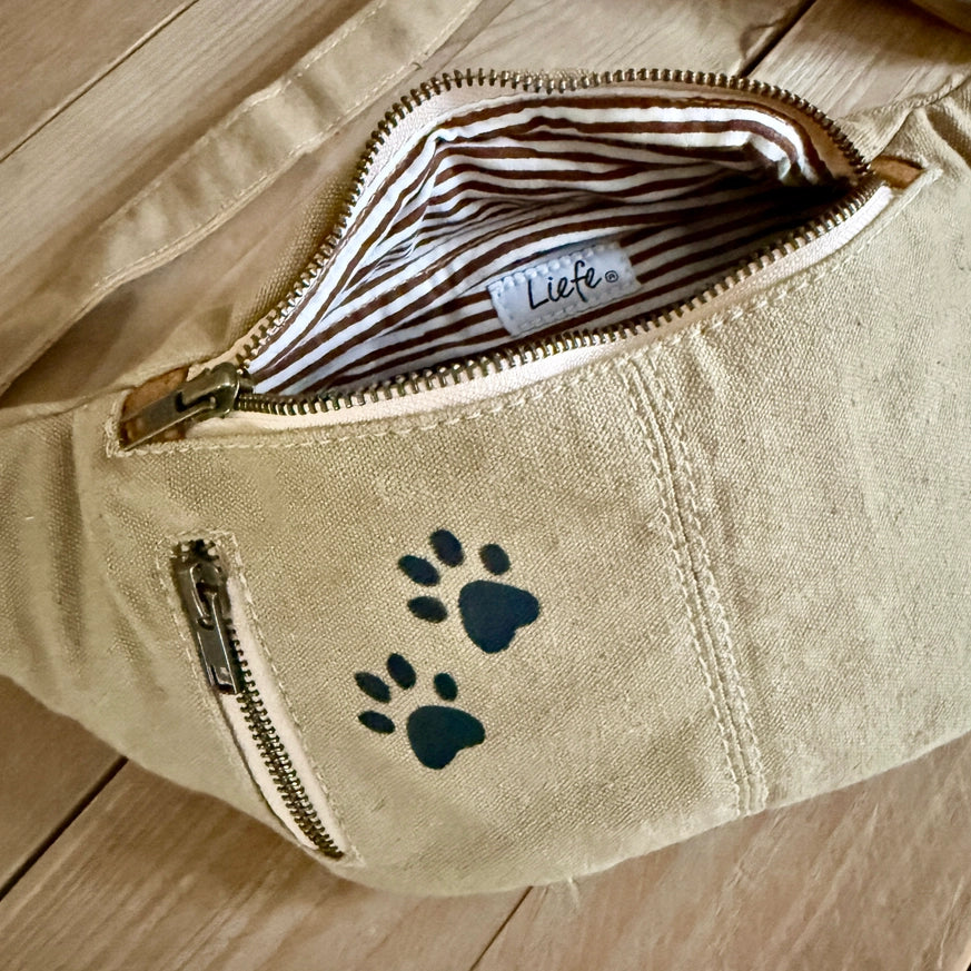 PAW Bauchtasche (Khaki-Baumwolle) | Unisex Upcycling | Liefe NL